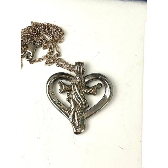 VTG BGE Sterling Silver Footprints of Faith Diamond Pendant Bradford Exchange - Picture 1 of 14